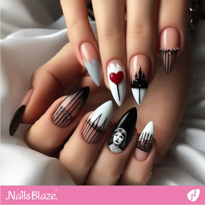 Scary French Nails for Love Day | Valentine Nails - NB2169